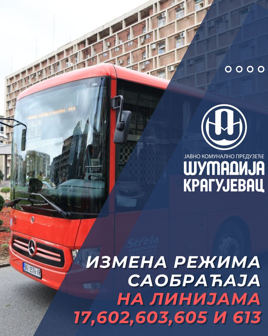 Stanje na trasama linija javnog prevoza sa presekom u 07:00 časova